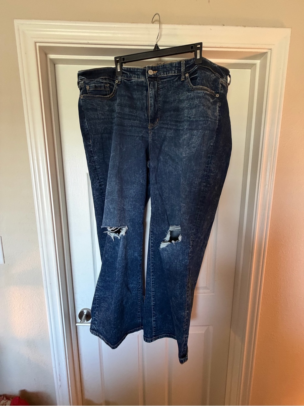 torrid Dark Blue Ripped Flare Jeans